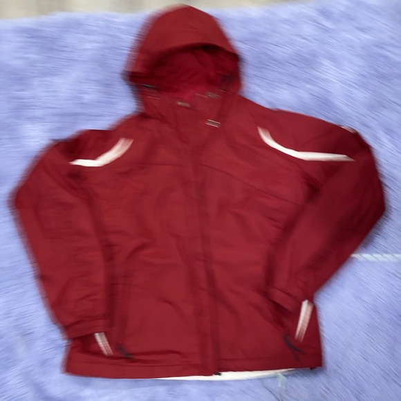Columbia Waterproof  Coat  Women's size Large burgundy / white Insulated - Picture 1 of 6